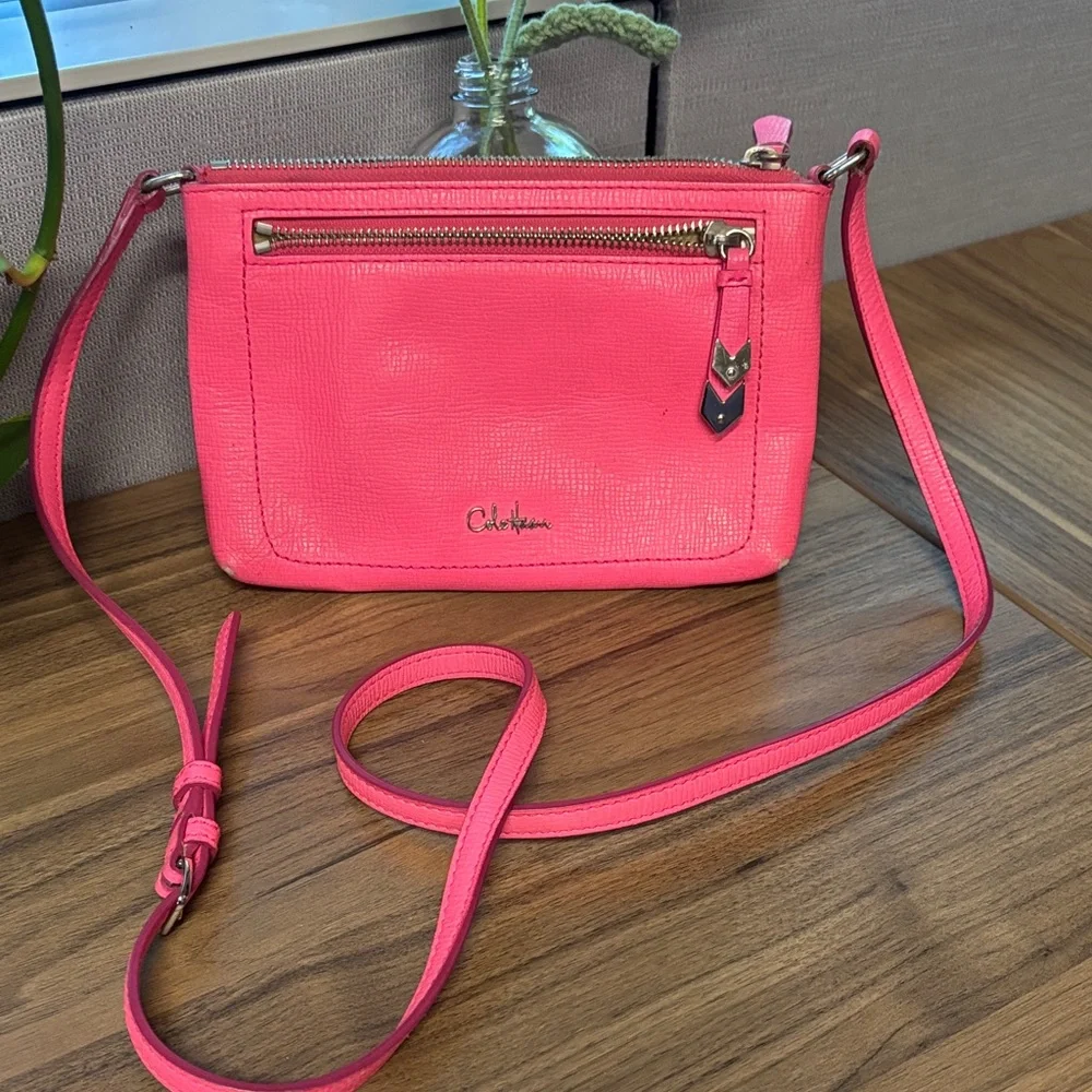 Cole Haan Hot Pink Leather Crossbody Bag